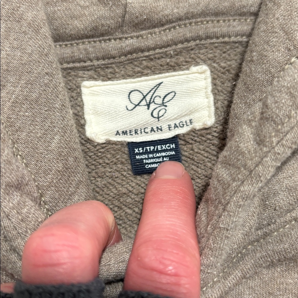AE Everyday Luxe Hoodie Sweat Shirt & Pants Jogger Set in Light Brown Size XS - Picture 6 of 13